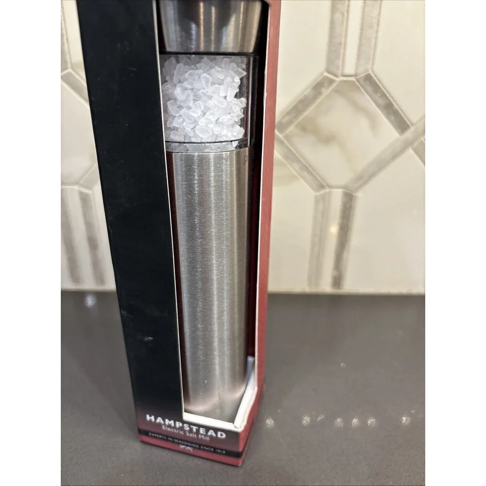 NIB Cole & Mason Hampstead Electronic Salt Mill kitchen chef seasoning grinder
